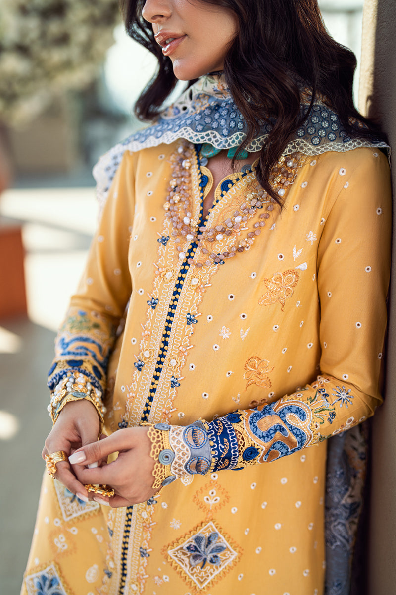 Qalamkar | Unstitched Embroidered Chikankari Lawn | FK-06 NATALIE
