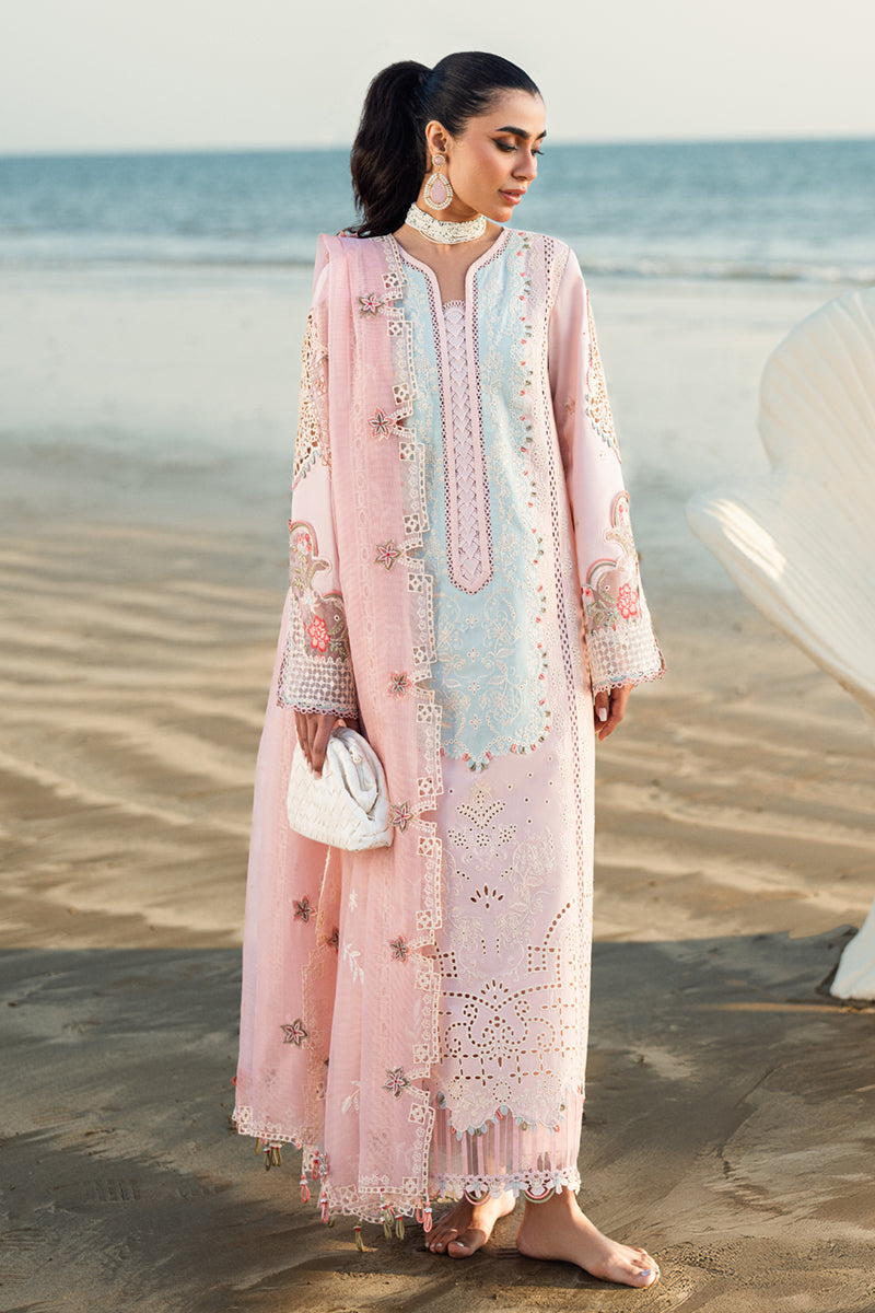 Qalamkar | 3 piece Unstitched Chinkari Embroidered Lawn | FK-08 REEM