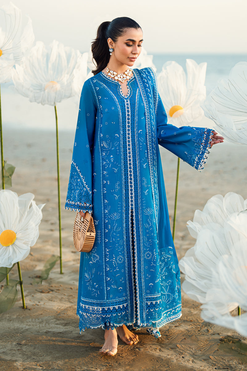 Qalamkar | 3 piece Unstitched Chikankari Embroidered Lawn | FK-03 VICTORIA