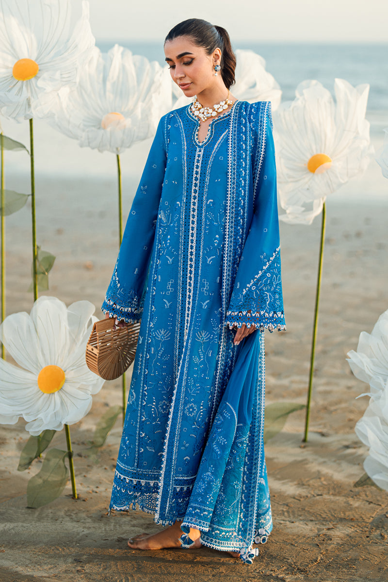 Qalamkar | 3 piece Unstitched Chikankari Embroidered Lawn | FK-03 VICTORIA
