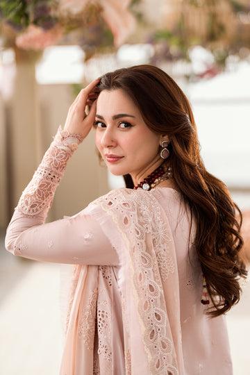 Qalamkar | 3 piece Unstitched Chikankari Embroidered Lawn | FK-10 ZOE