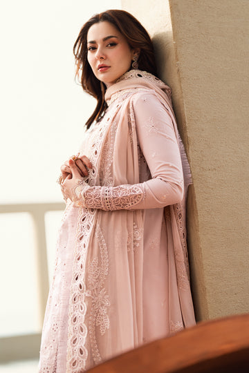 Qalamkar | 3 piece Unstitched Chikankari Embroidered Lawn | FK-10 ZOE