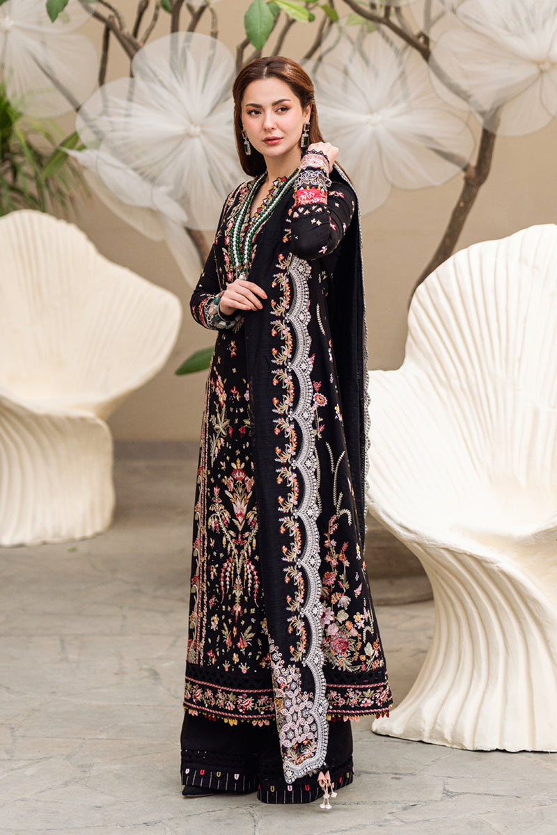 Qalamkar | 3 piece Unstitched Embroidered Lawn with Jacquard Dupatta | FK-15 HANNAH