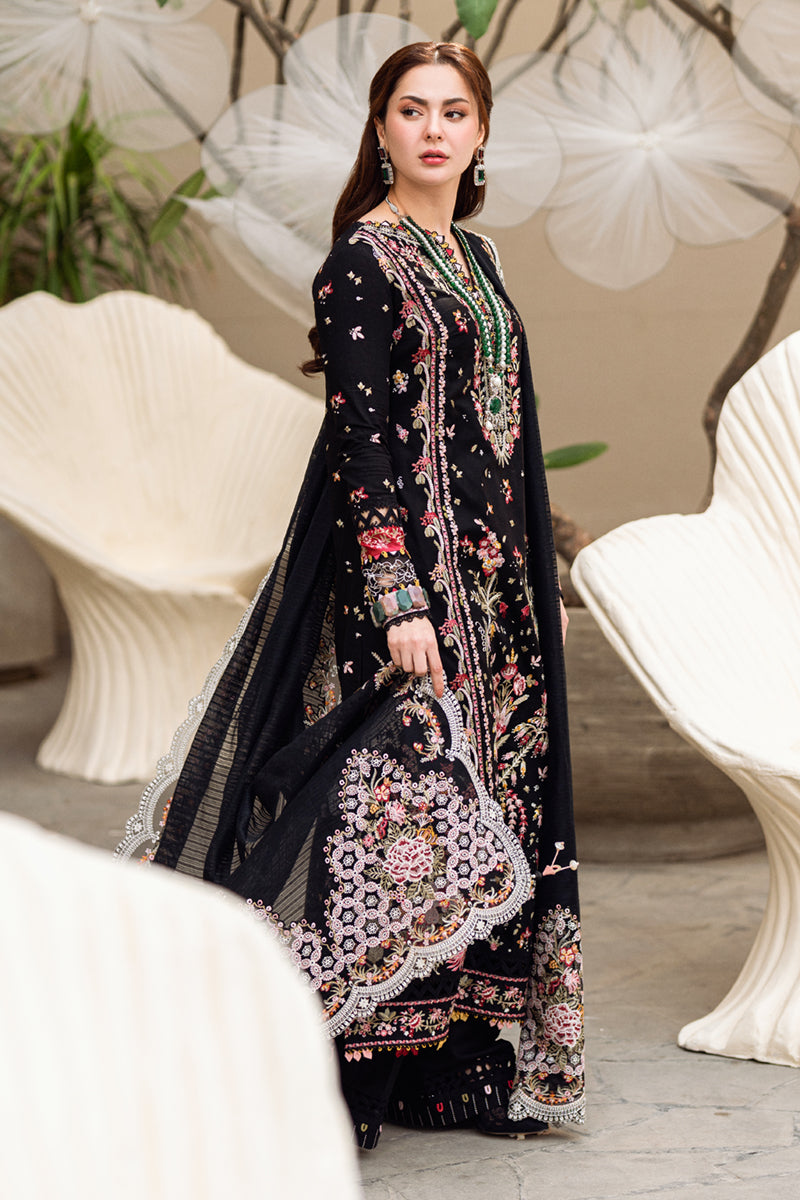 Qalamkar | 3 piece Unstitched Embroidered Lawn with Jacquard Dupatta | FK-15 HANNAH