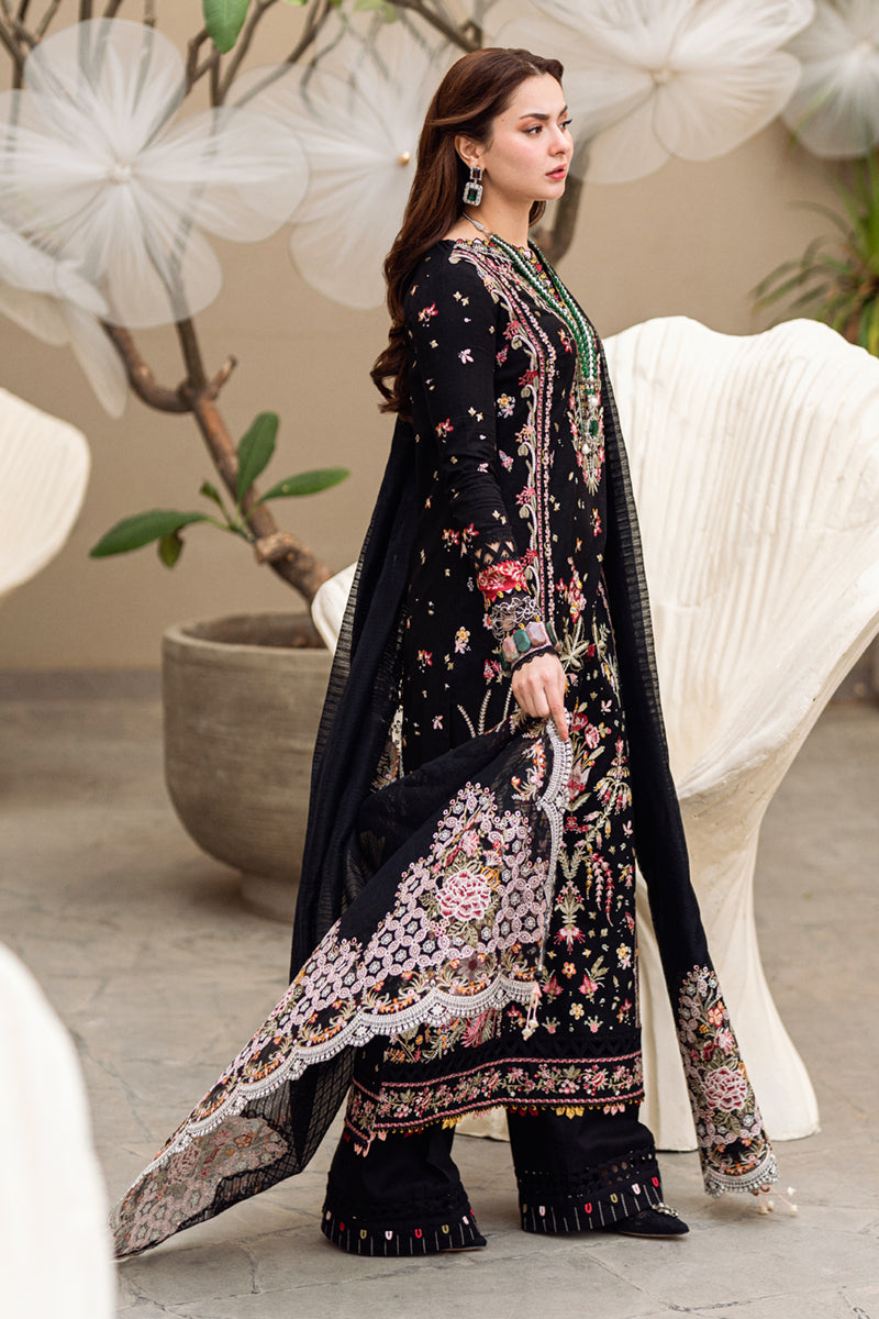 Qalamkar | 3 piece Unstitched Embroidered Lawn with Jacquard Dupatta | FK-15 HANNAH