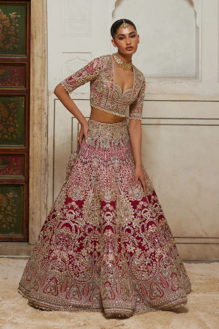 Soraya | 3 Piece Unstitched Embroidered Organza Bridal Dress | Diyar