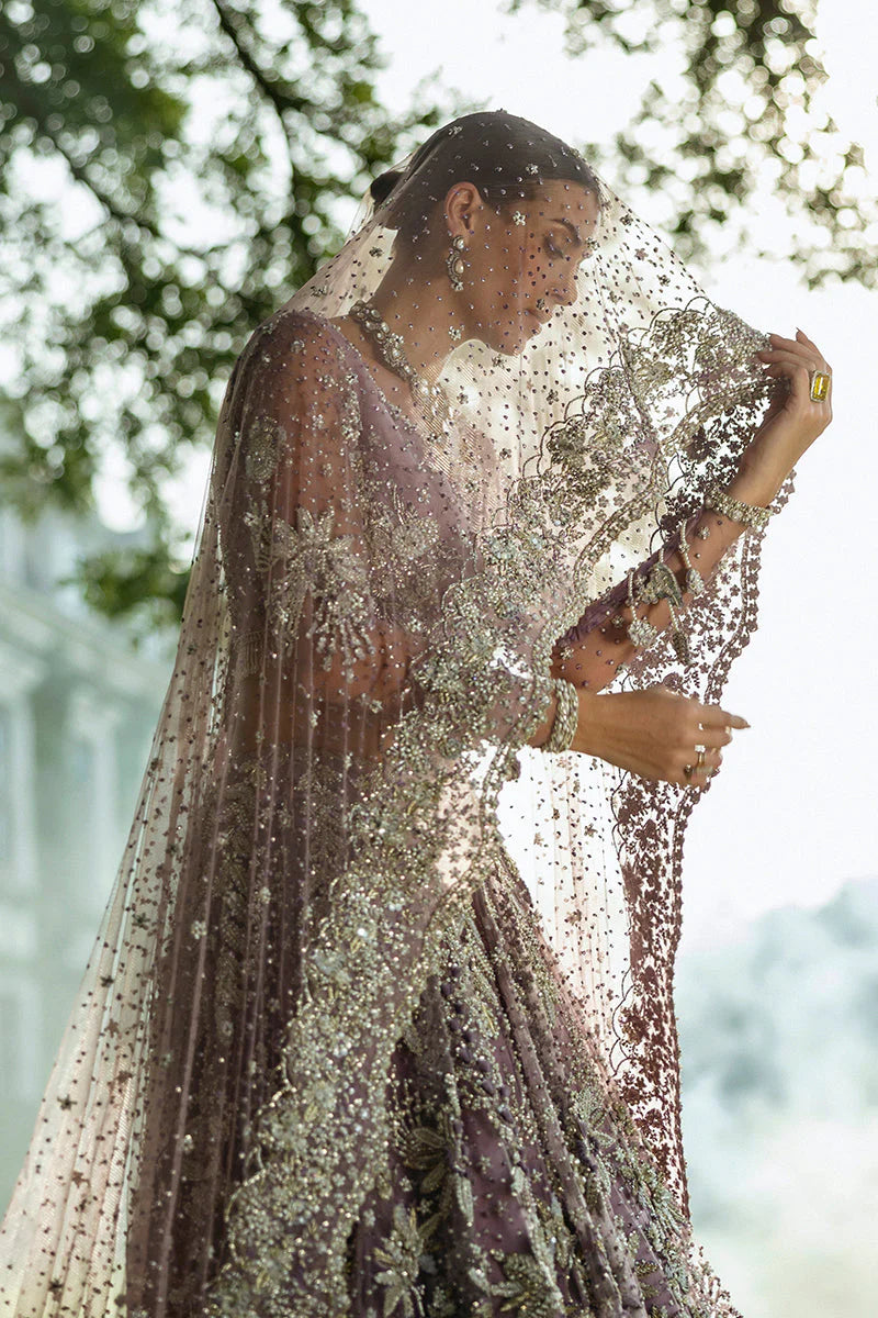Mushq | Net Purple Lehenga Choli Embroidered | Mirabelle