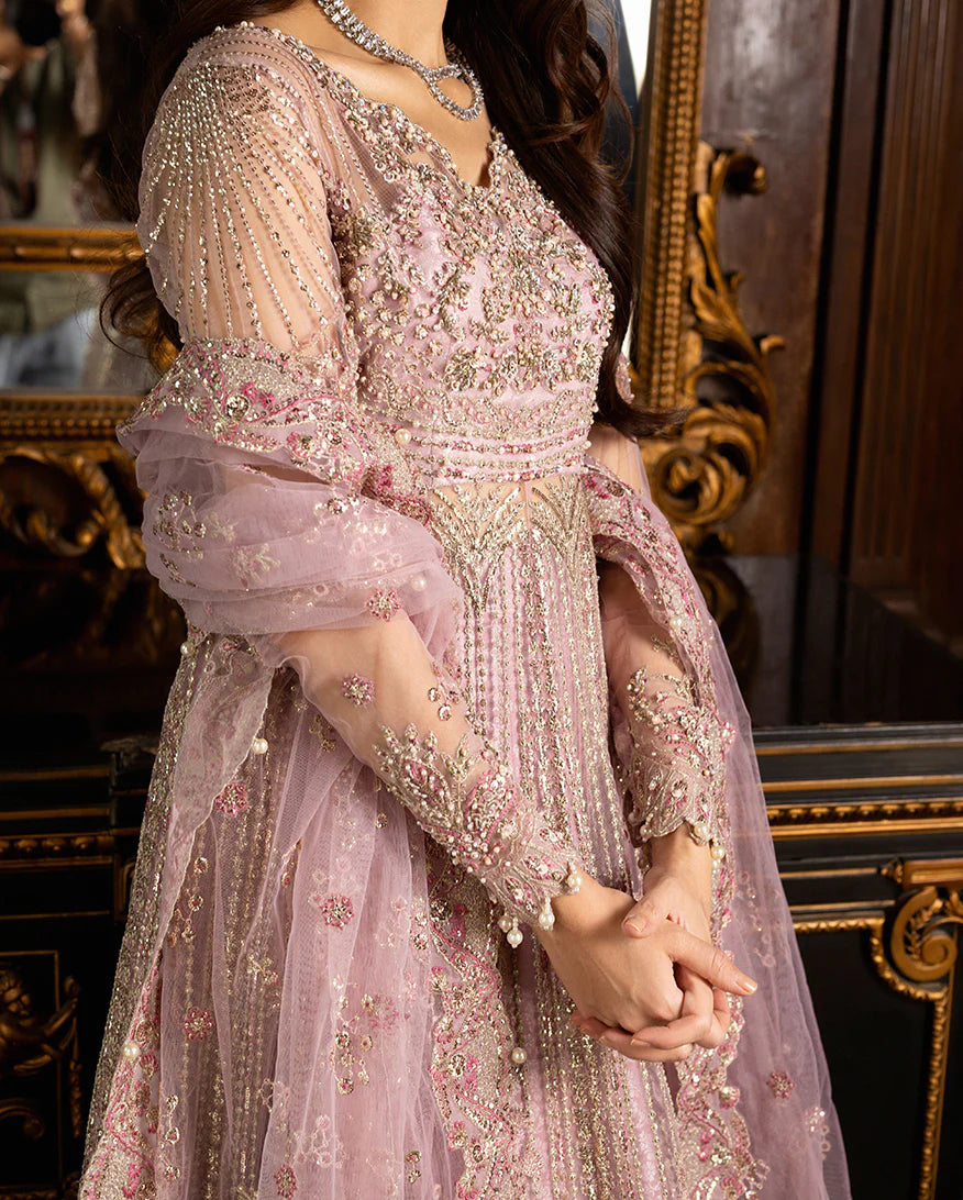 Mushq | 3 Piece Unstitched Embroidered Net Lehenga | Geet
