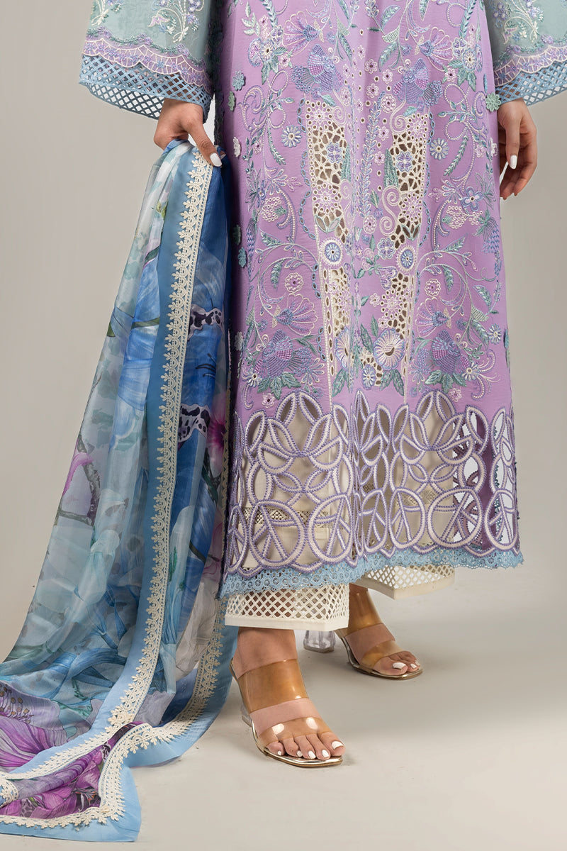 Mushq | 3 Piece Unstitched Chikan Embroidered Lawn | Glowing Pulse