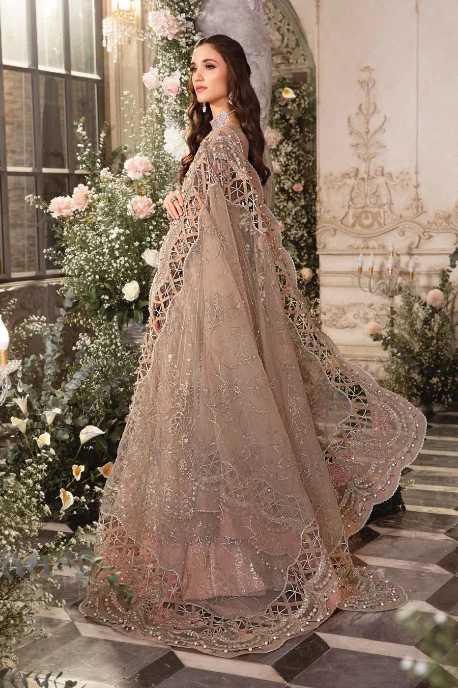 Maria B. | 4 Piece Embroidered Organza Suit | MB23MW D3-Grey