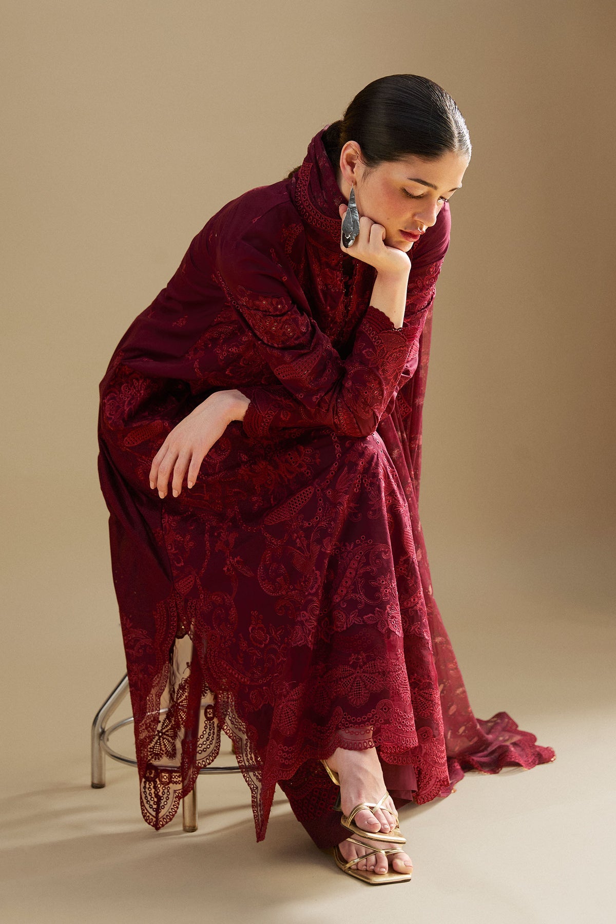 Zara Shahjahan | 3 Piece Unstitched Embroidered Lawn | Sei-9A