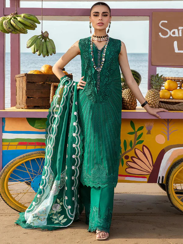 Crimson | Unstitched Embroidered Lawn Saira Shakira Pret | Ulysses Seaweed- Green 2A