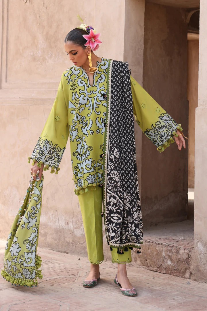 Elan | 3 Piece Unstitched Embroidered Lawn | SOLENE (EL25-03 A)