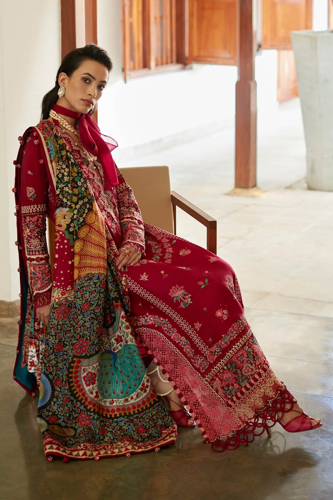 Elan | 3 Piece Unstitched Embroidered Lawn | AALIA (EL23-08 A)