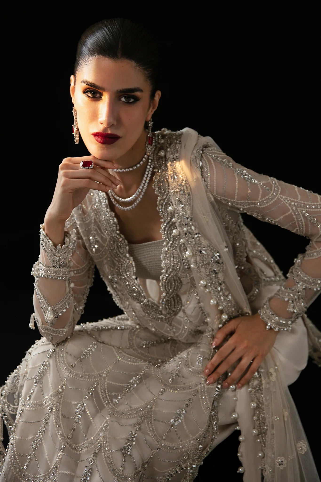 Elan | 3 Piece Unstitched Embroidered Organza | Lumiere De Neig