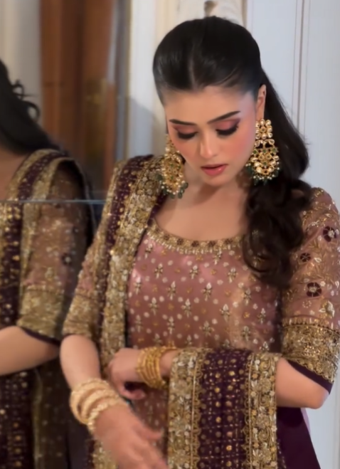Haris Shakeel | 3 Piece Unstitched Embroidered Zari Net | Fareeh HS 35