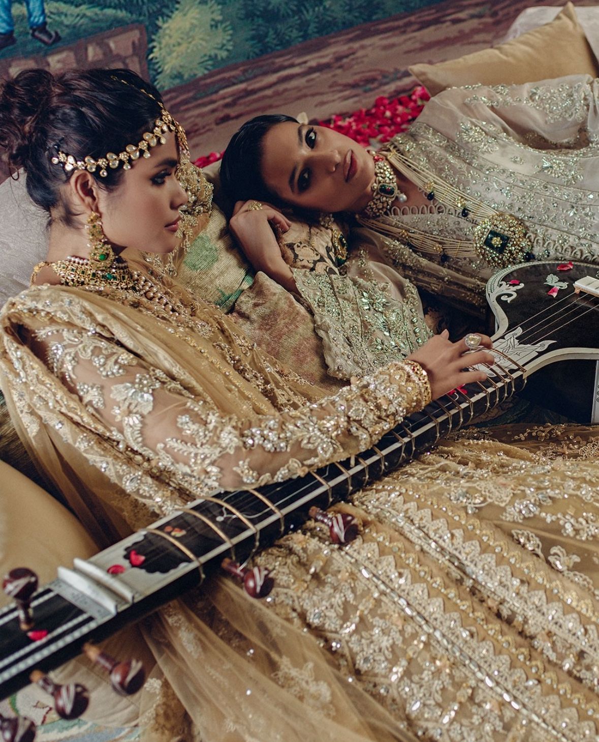 Elan | 3 Piece Unstitched Embroidered Gold Dress | Shikargah