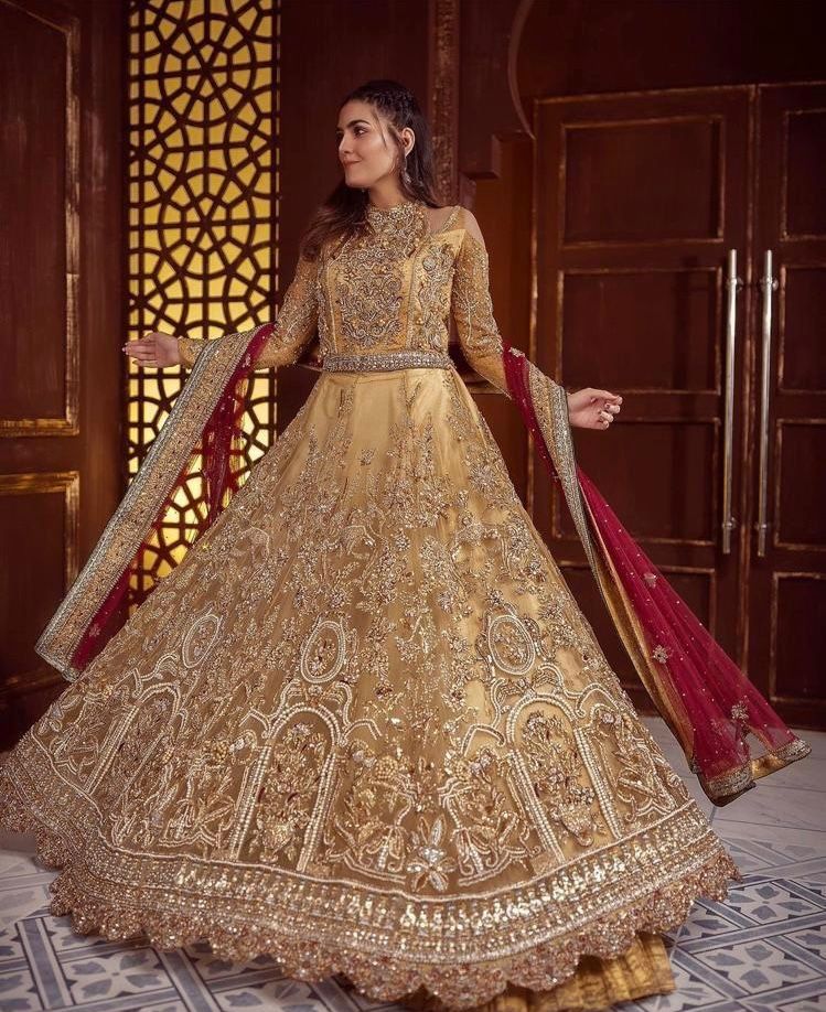 Asifa & Nabeel | 3 Piece Unstitched Embroidered Lehenga | C33