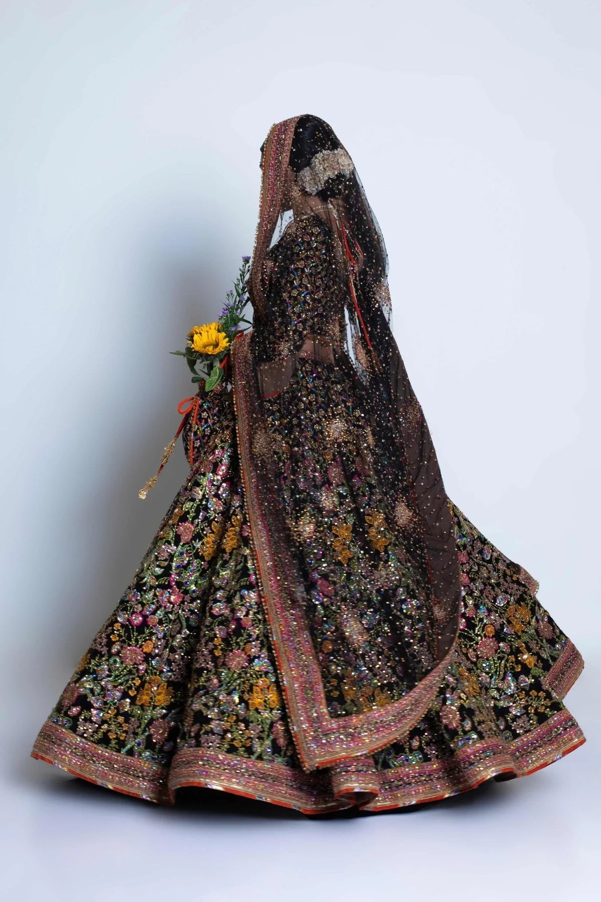 Fahad Hussyan | 3 Piece Unstitched Lehenga Cholo with Crystals | NAUSHAYZ