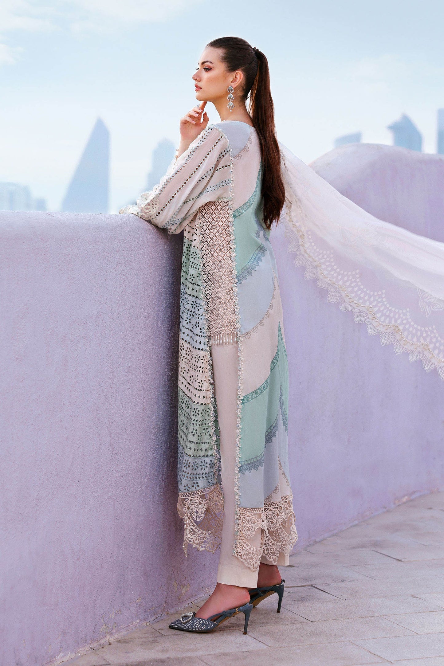 Maria B. | 3 Piece Unstitched Embroidered Lawn Suit | D-2612-A
