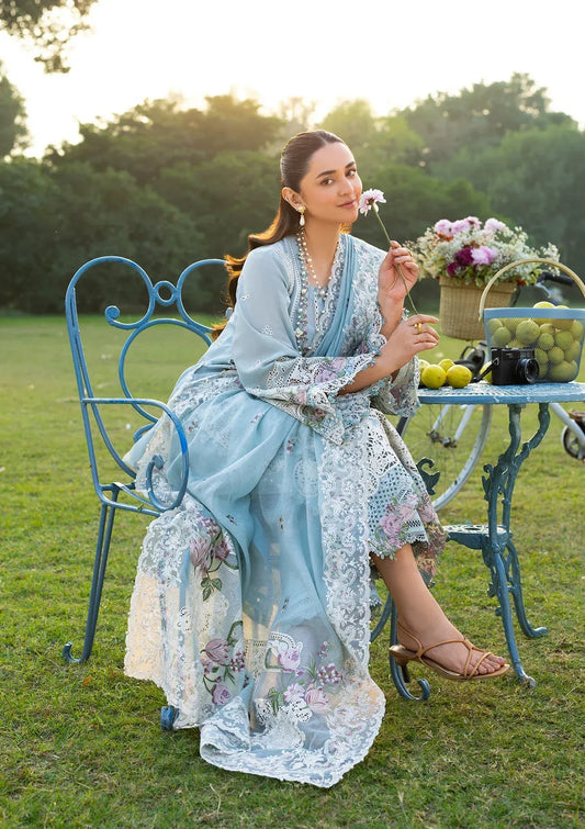 Elaf | 3 Piece Unstitched Embroidered Lawn | ELY-07 Morning Drizzle