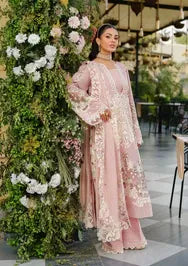 Elaf Premium | 3 Piece Unstitched Embroidered Lawn | ELH-3B OH MY ROSE