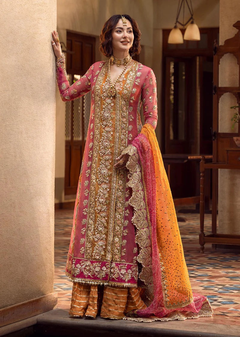 Crimson | 3 Piece Unstitched Embroidered and Sequined Organza | Mehndi Galore