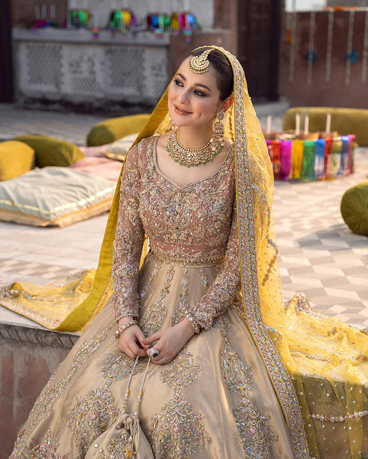 Faiza Saqlain | 3 Piece Unstitched Embroidered Bridal Dress | Mahveen