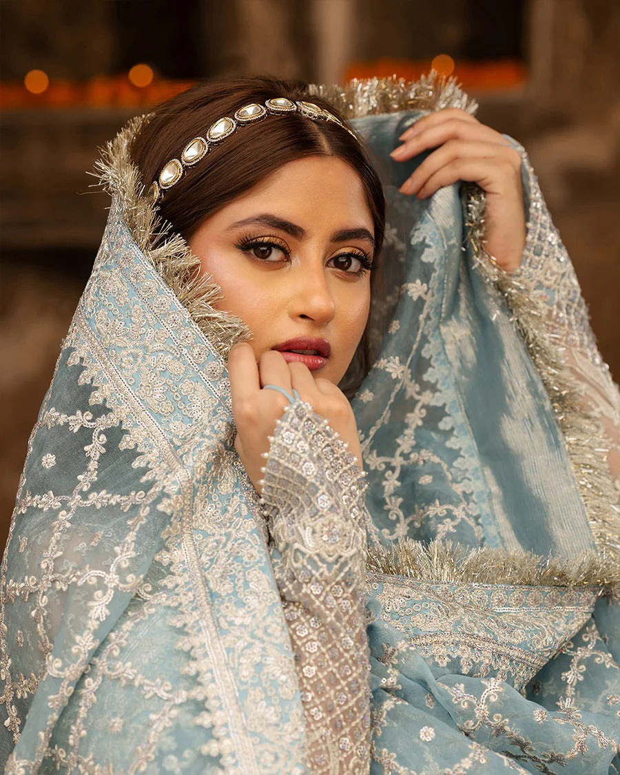 Faiza Saqlain | Embroidered Lehnga Panel (Net) 6 Pieces | Hana