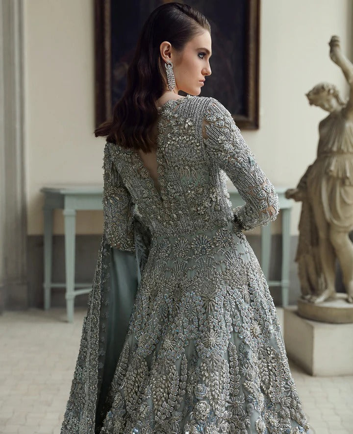 Republic Womens Wear | 3 Piece Unstitched Embroidered Organza Bridal | Novella E-66