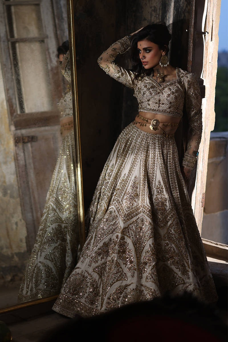 Mohsin Naveed Ranjha | Italian Silk Choli Lehgna | Bibbojaan