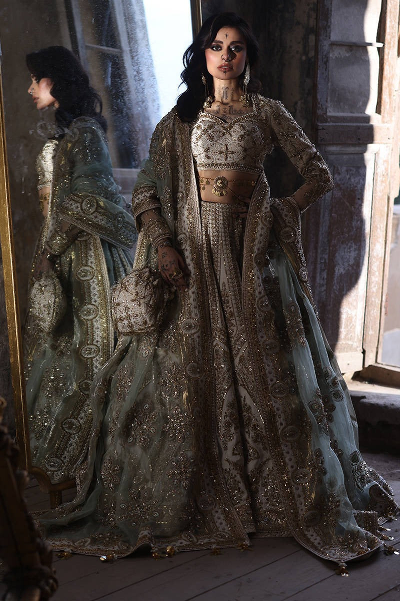 Mohsin Naveed Ranjha | Italian Silk Choli Lehgna | Bibbojaan