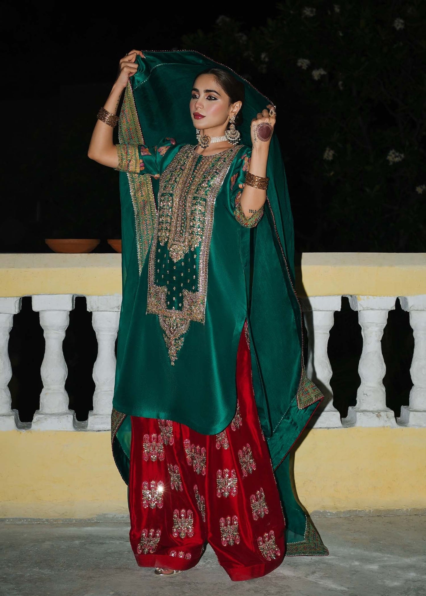 Hussain Rehar | 3 Piece Unstitched Embroidered Raw Silk | Beryl