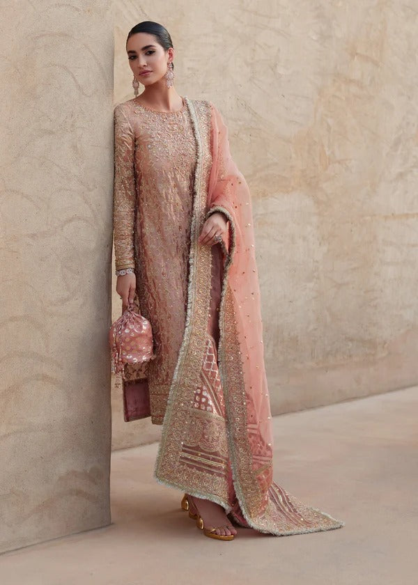 Kanwal Malik | 3 Piece Unstitched Embroidered Tissue Silk | Nera