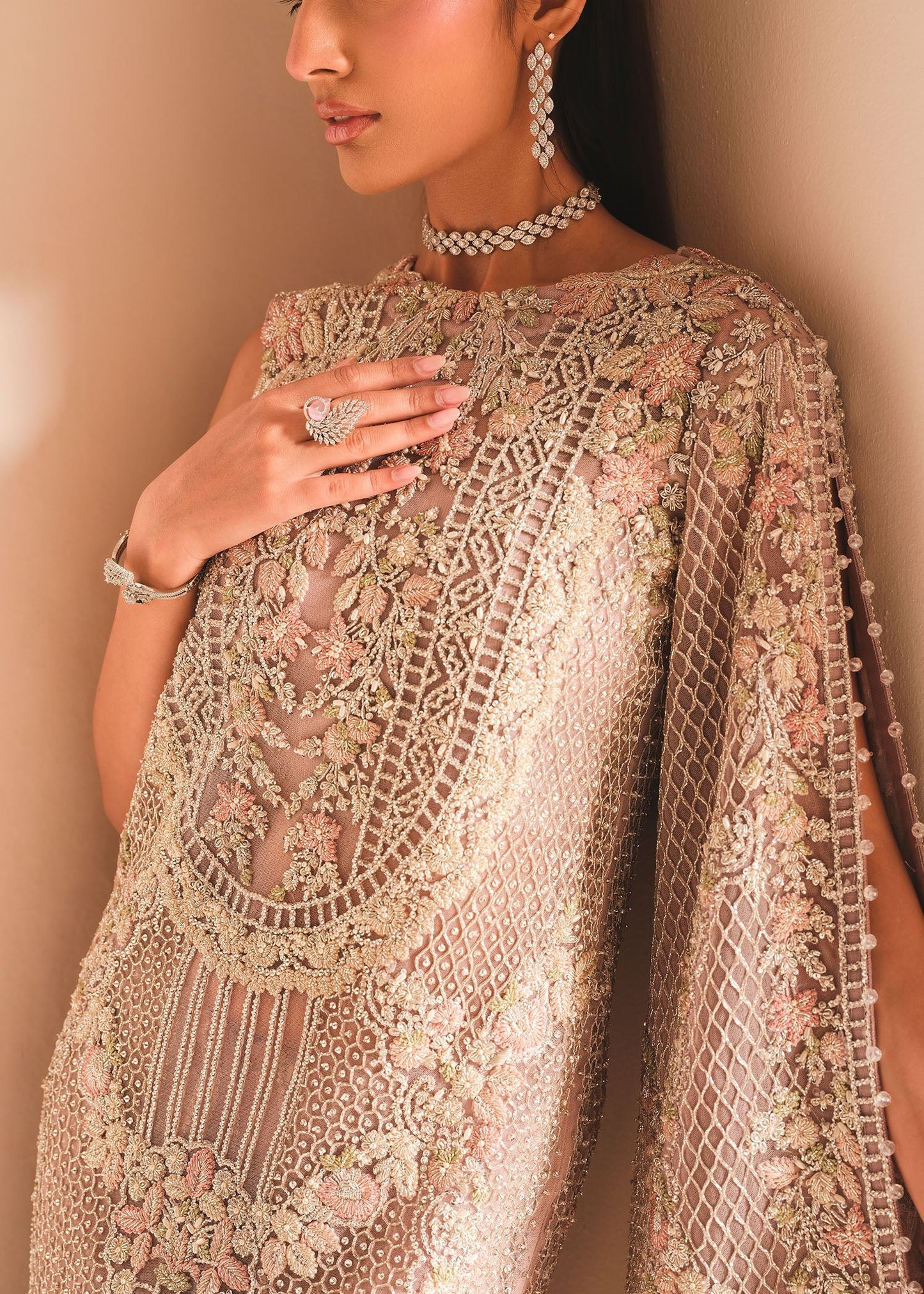 Saira Shakira | 3 Piece Unstitched Embroidered Net Outfit | Lush