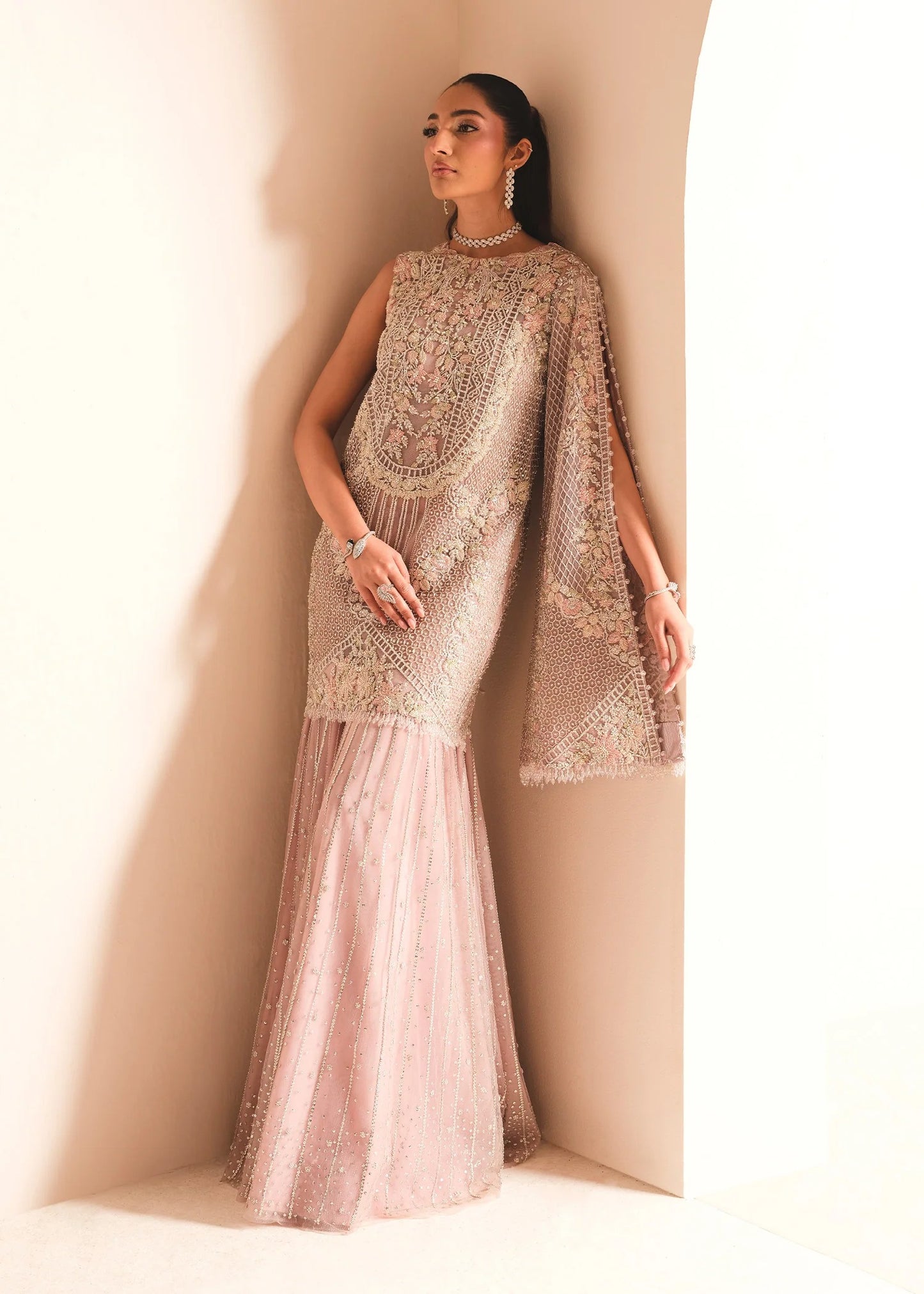 Saira Shakira | 3 Piece Unstitched Embroidered Net Outfit | Lush