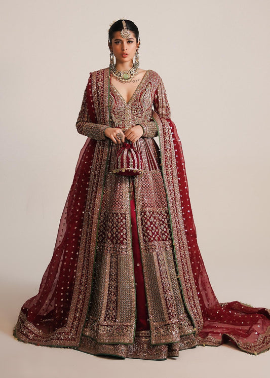 Hussain Rehar | Bridal Lehnga with Organza Dupatta | Sarang