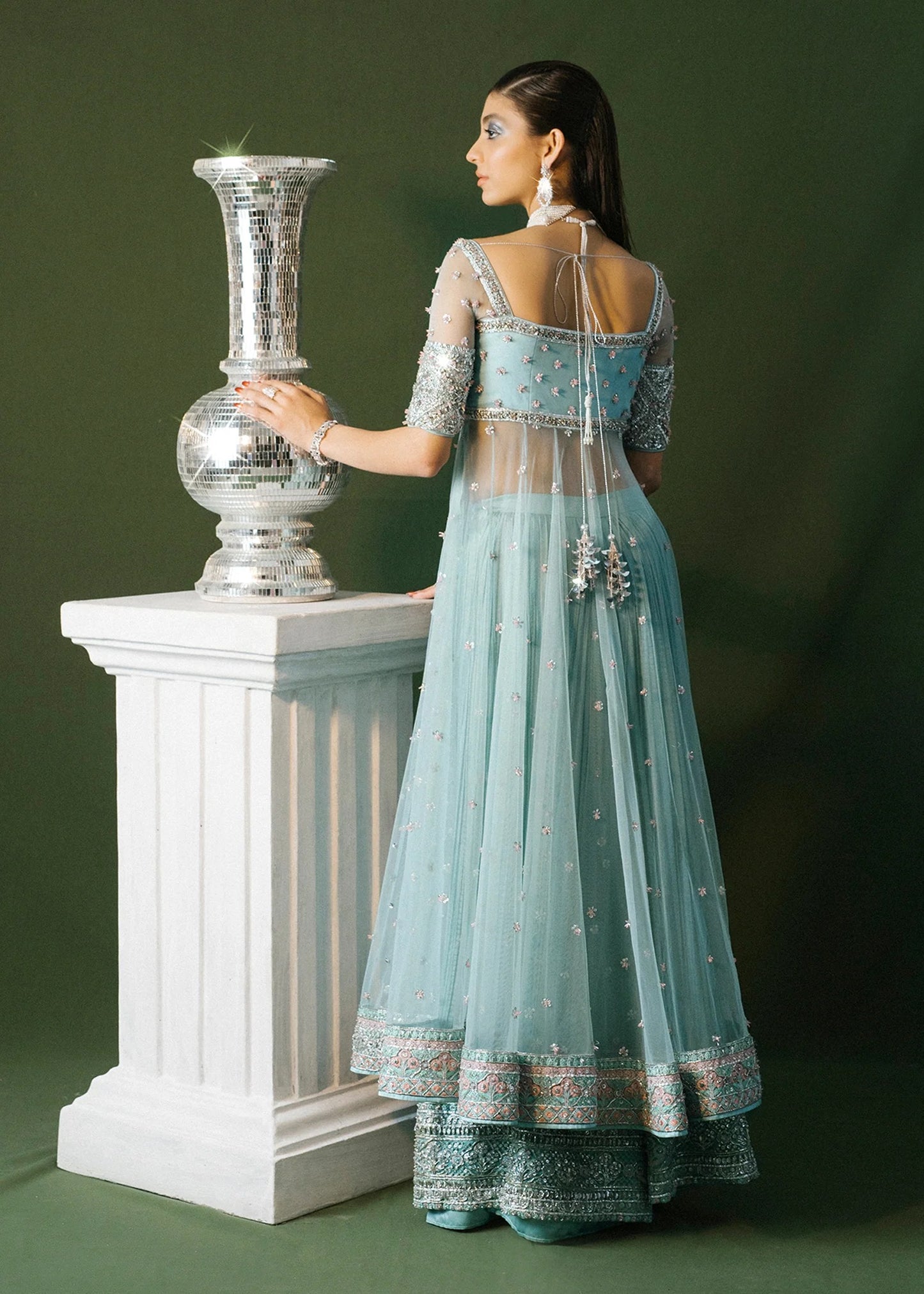 Hussain Rehar | 3 Piece Unstitched Silk Sharara | Saahil