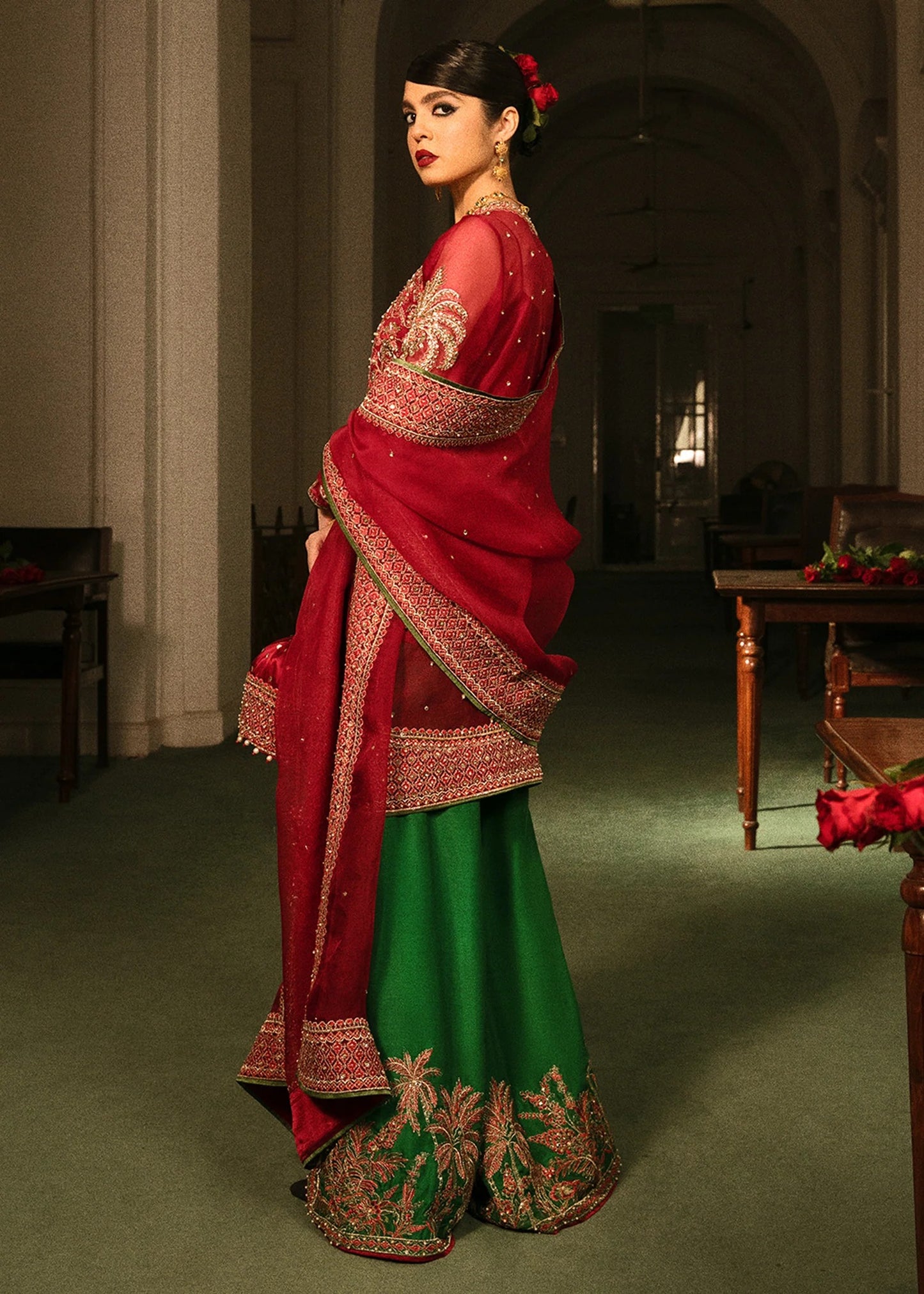 Hussain Rehar | 3 Piece Unstitched Embroidered Palazzo | Aadheen