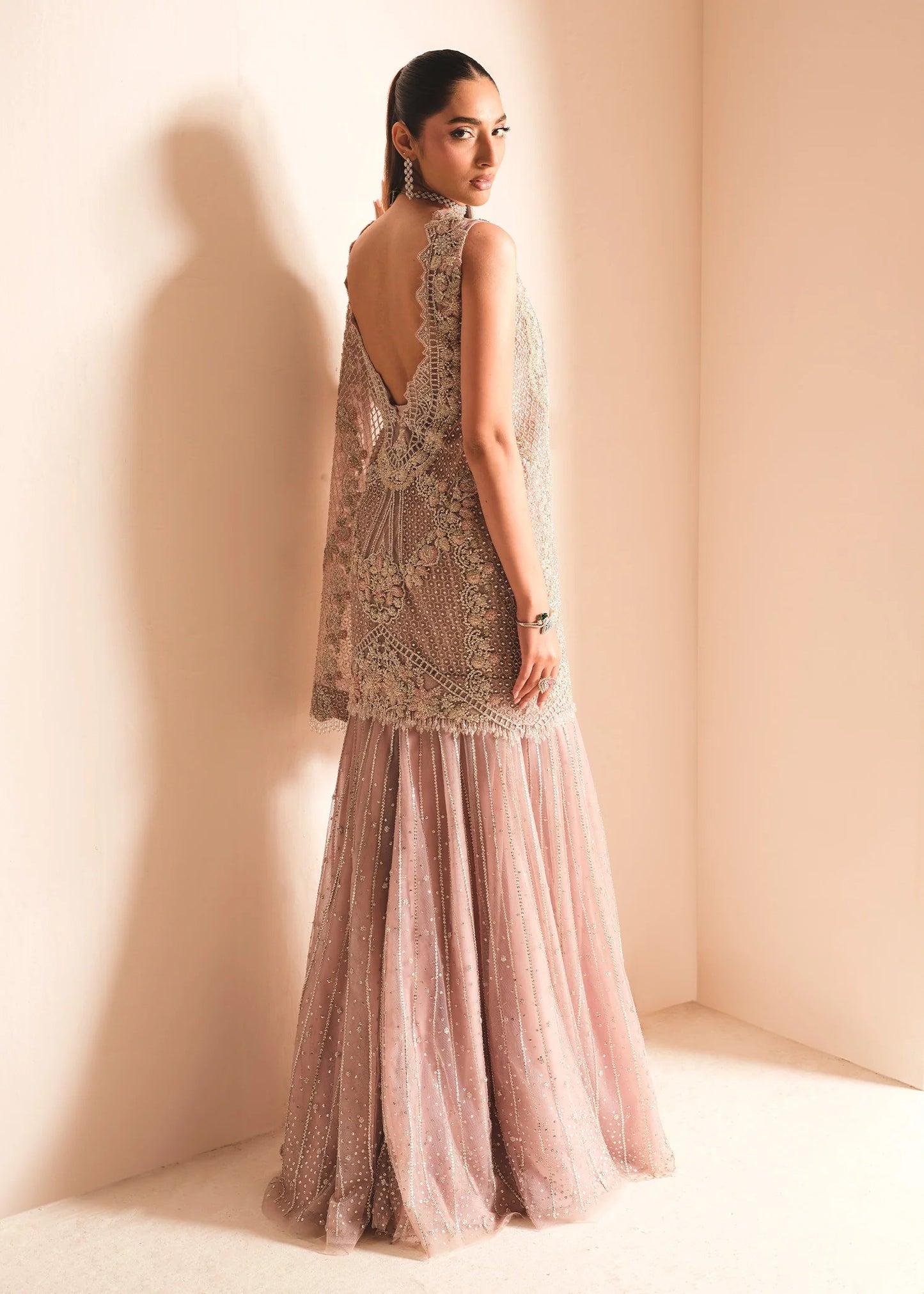 Saira Shakira | 3 Piece Unstitched Embroidered Net Outfit | Lush