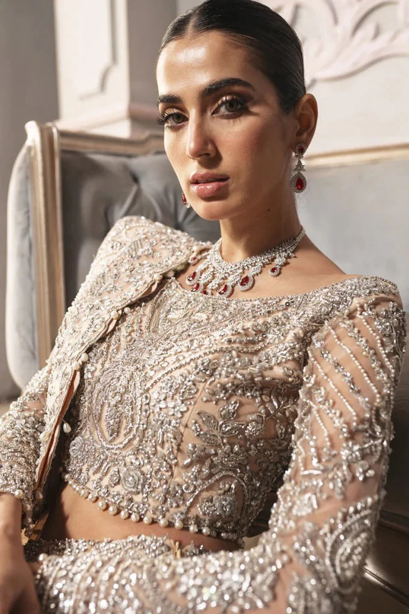 Marai Ali | 3 Piece Unstitched Lehnga Chooli with Pearls | Junoon 7
