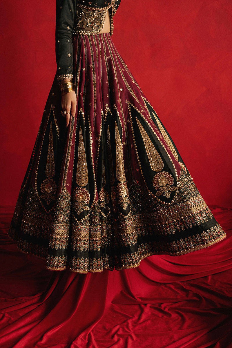 MNR | 3 Piece Unstitched Embroidered Indian Silk | Dil Raas