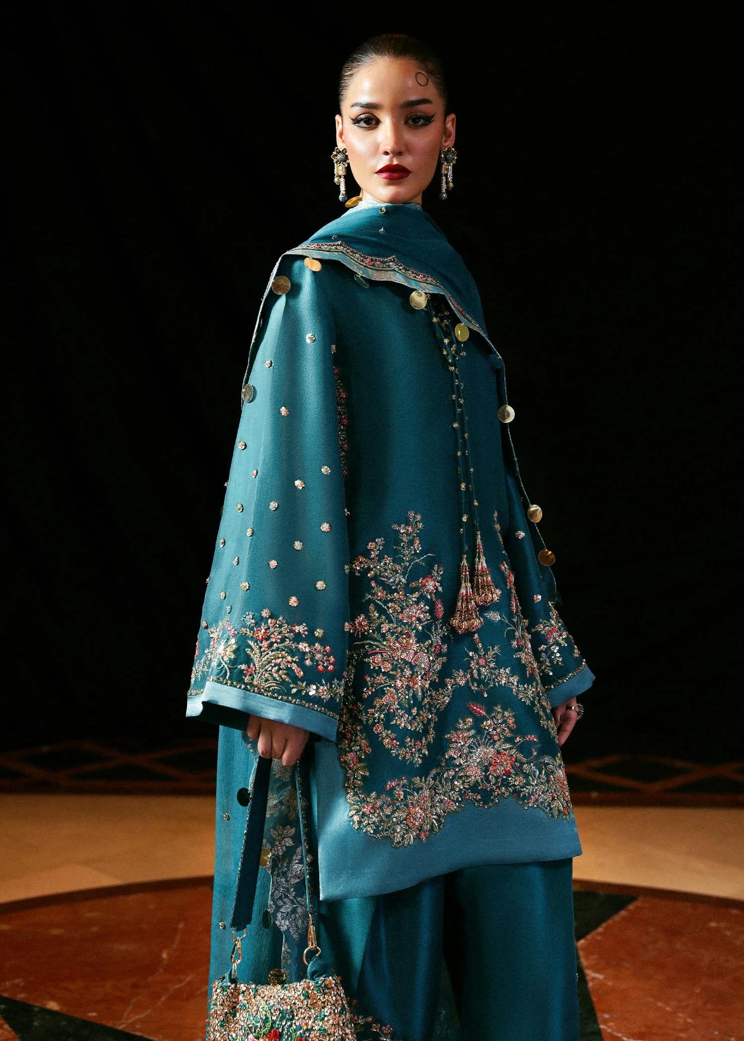 Hussain Rehar | 3 Piece Unstitched Embroidered Grip Silk | Verta