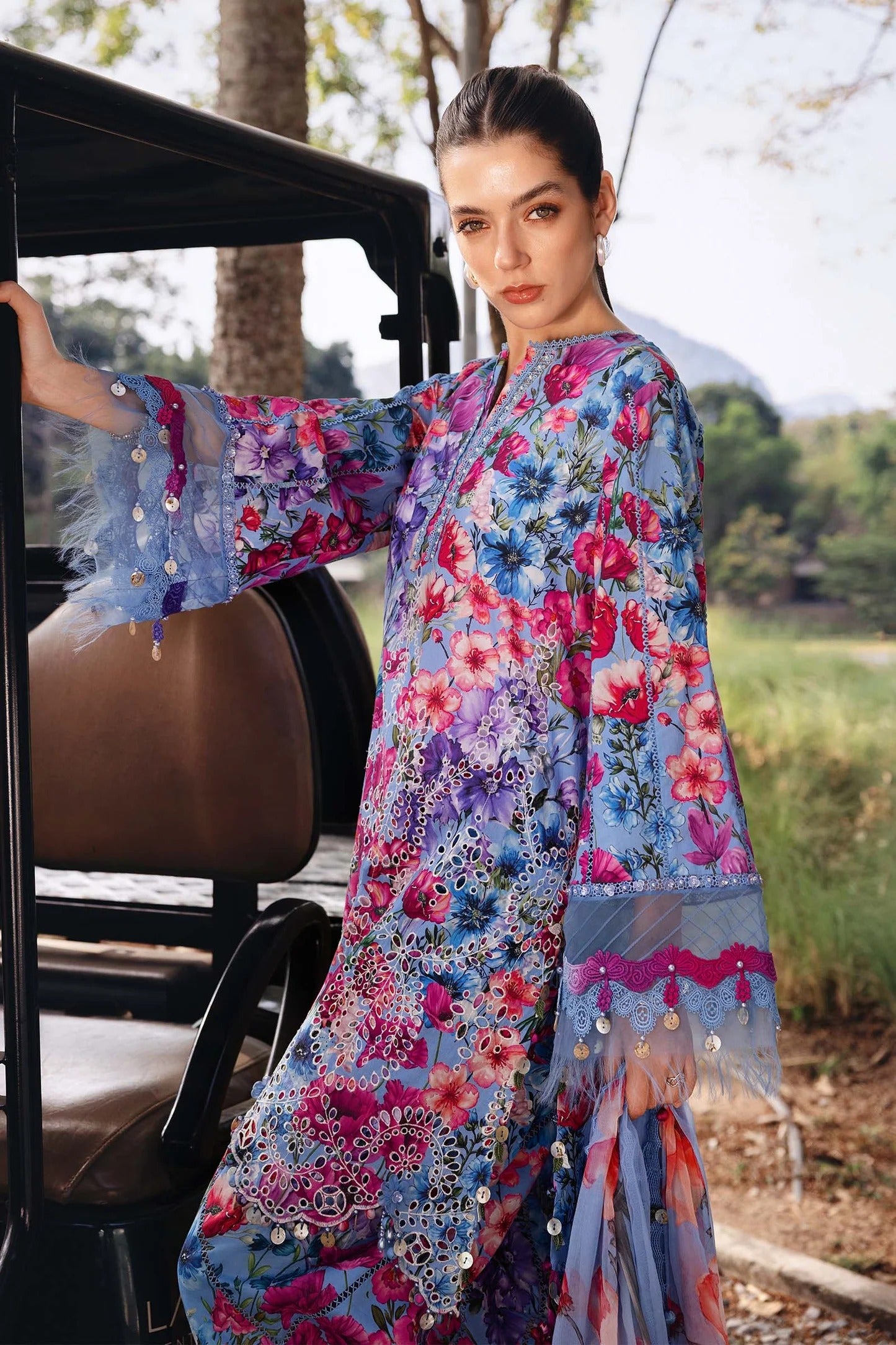 Maria B. | 3 Piece Unstitched Embroidered Printed Lawn | MPT-2902-B