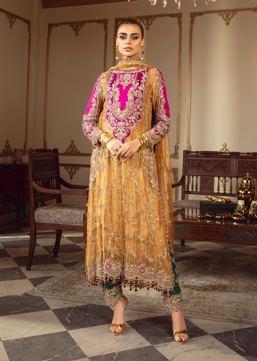 Sara Rohale Asghar | 3 Piece Unstitched Embroidered Raw Silk | Sultanique