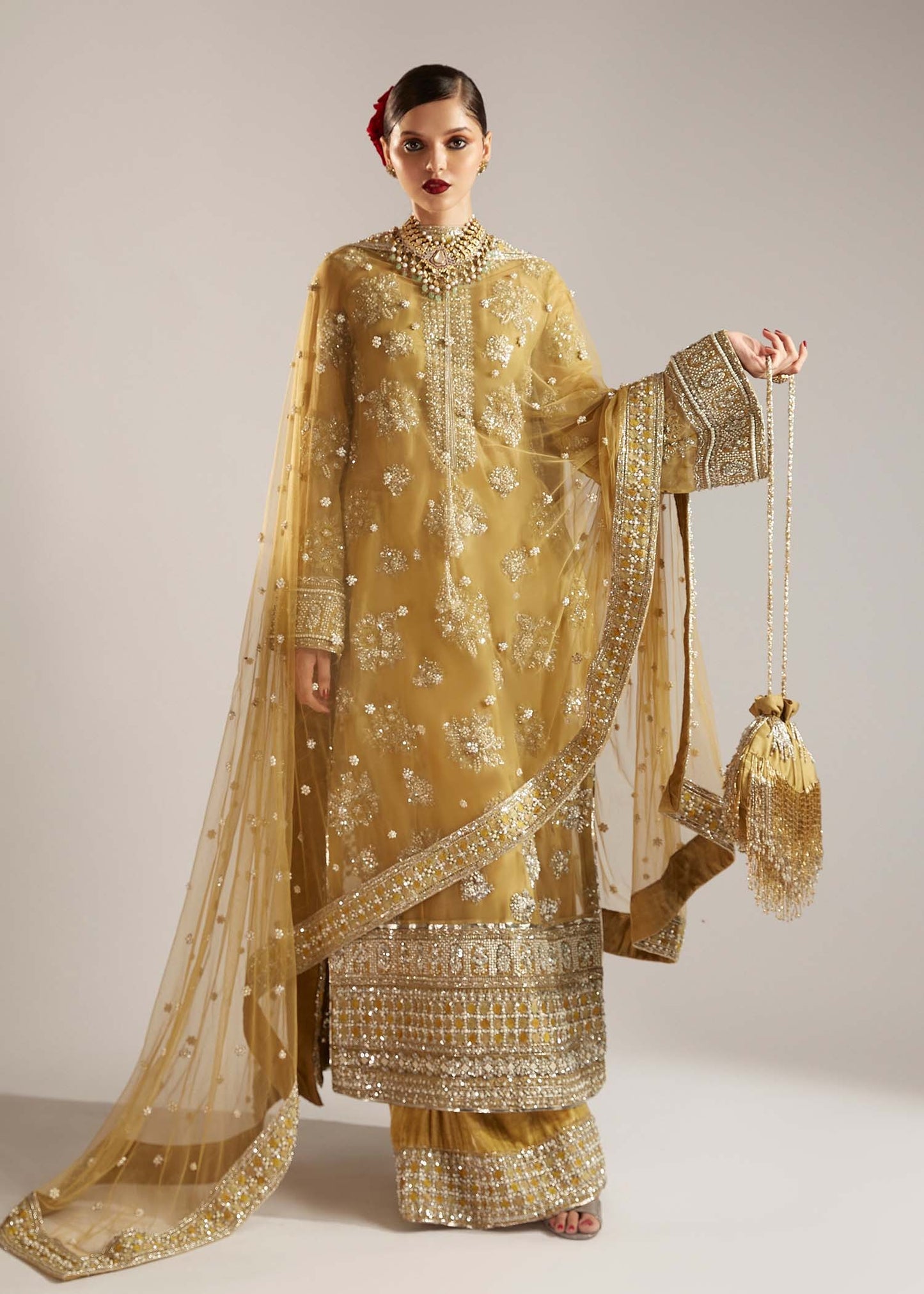Hussain Rehar | 3 Piece Unstitched Organza floral motifs | Zesty