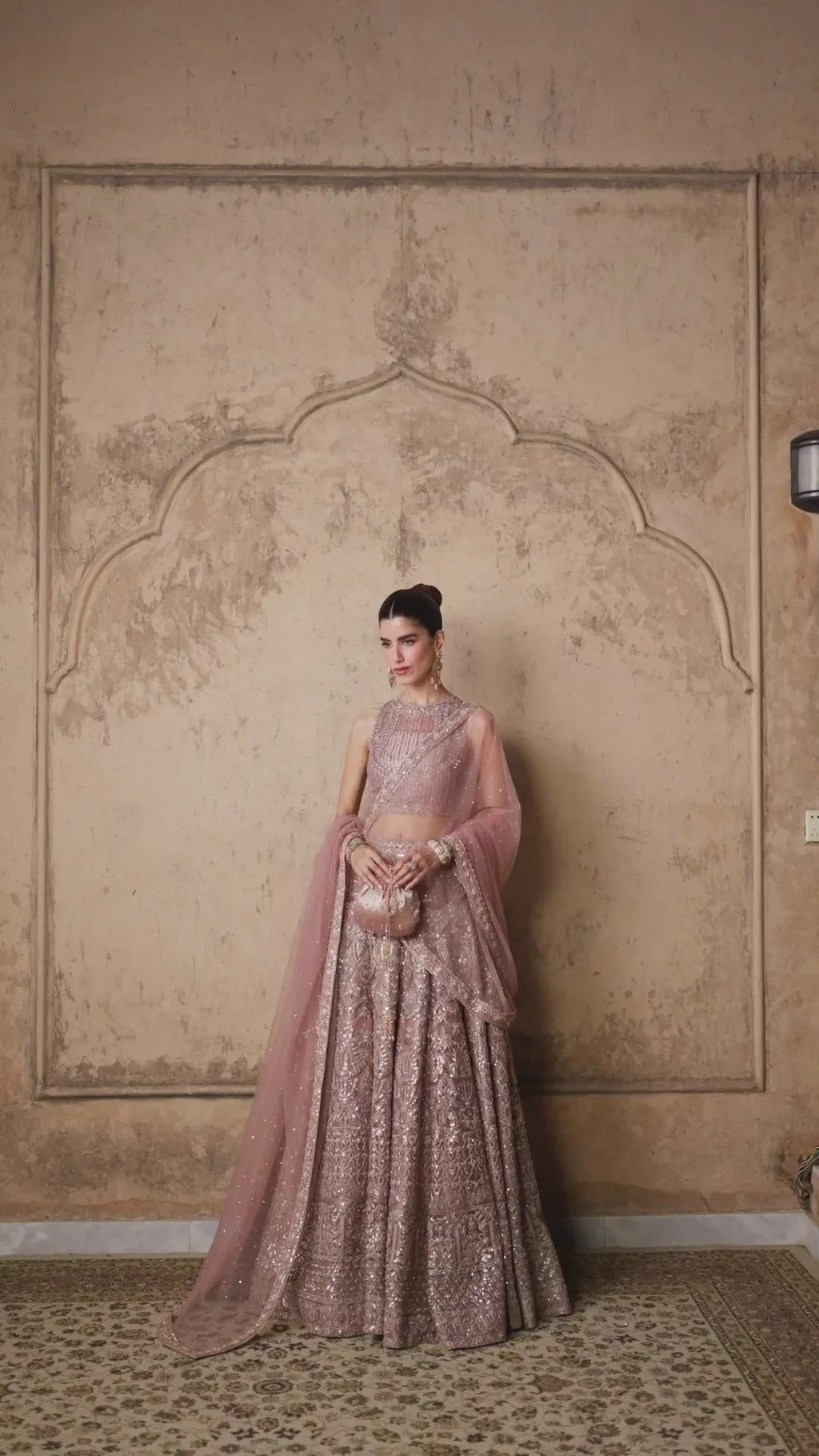 Faiza Saqlain | 3 Piece Unstitched Embroidered Net Lehenga | Prenia