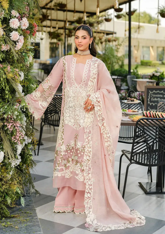 Elaf Premium | 3 Piece Unstitched Embroidered Lawn | ELH-3B OH MY ROSE