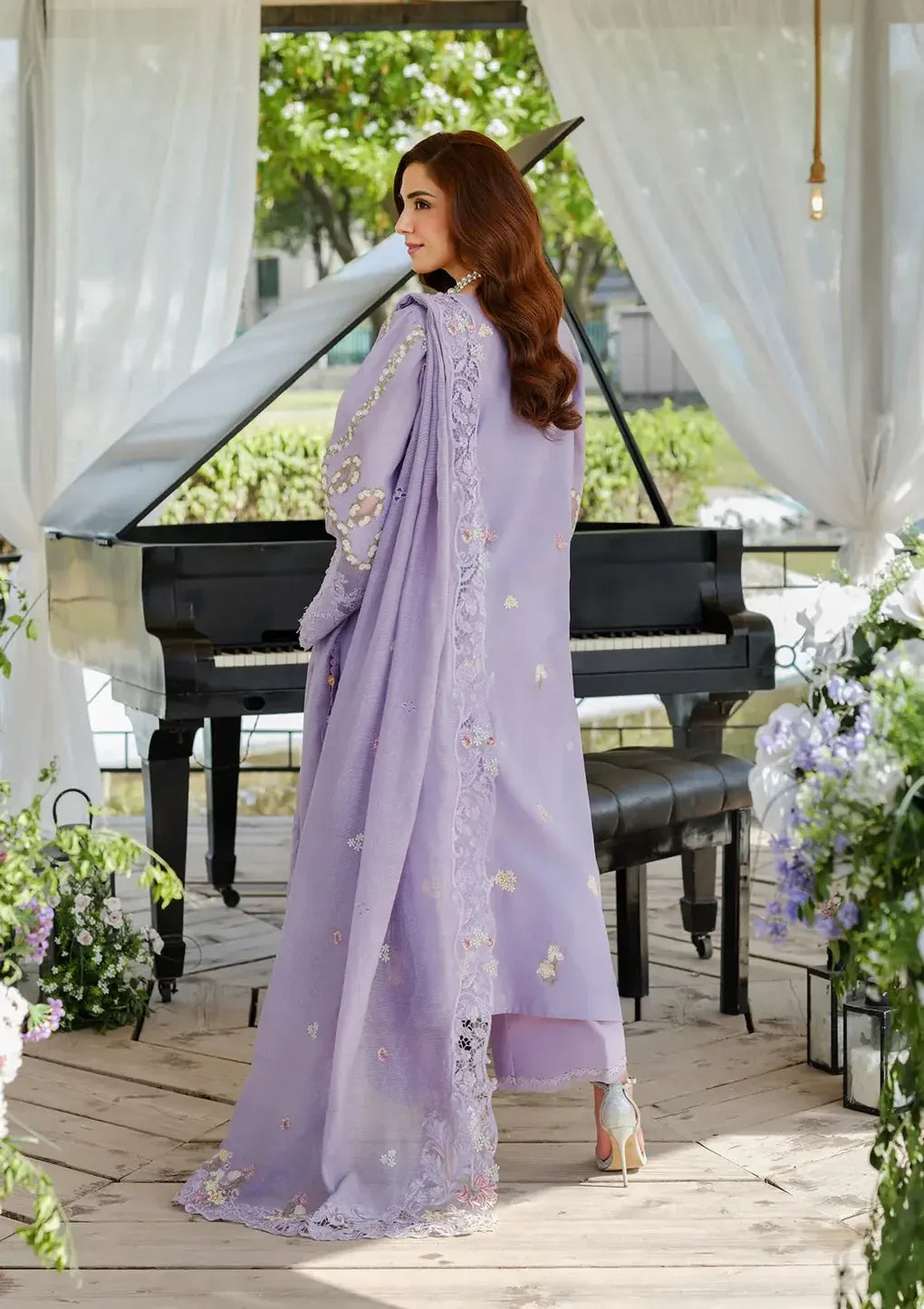 Elaf Premium | 3 Piece Unstitched Embroidered Lawn | ELH-3A PARIS HUES