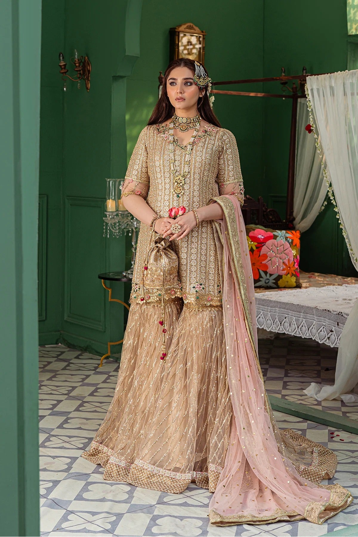 Tabya | 3 Piece Unstitched Embroidered Organza | Nagma